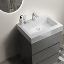 Alice 24" Gray Bathroom Vanity with Sink, Large Storage Freestanding Bathroom Vanity for Modern Bathroom, One-Piece White Sink Basin without Drain and Faucet