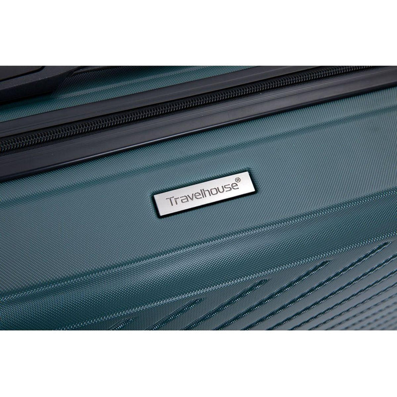 3 Piece Luggage Sets ABS Lightweight Suitcase with Two Hooks, Spinner Wheels, TSA Lock, (20/24/28), DARK GREEN