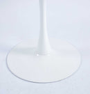 42.1"WHITE Table Mid-century Dining Table for 4-6 people With Round Mdf Table Top, Pedestal Dining Table, End Table Leisure Coffee Table