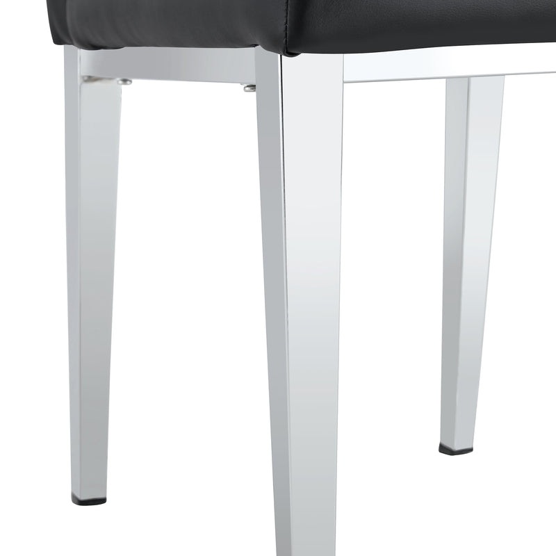 4-piece dining chair set, modern style kitchen soft cushion high backrest, with embedded buttons, metal leg office chair, suitable for restaurants, offices, and restaurants.