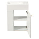 Floating Bathroom Vanity With Resin Basin, Left Side Storage - White by HouseOfZazla