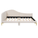 Upholstered Daybed With Headboard And Armrest, Support Legs by HouseOfZazla