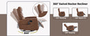 Heat Massage Manual Recliner Chair with Rocker and Swivel