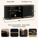 63" Diagonal Fluted Sideboard Cabinet with Storage