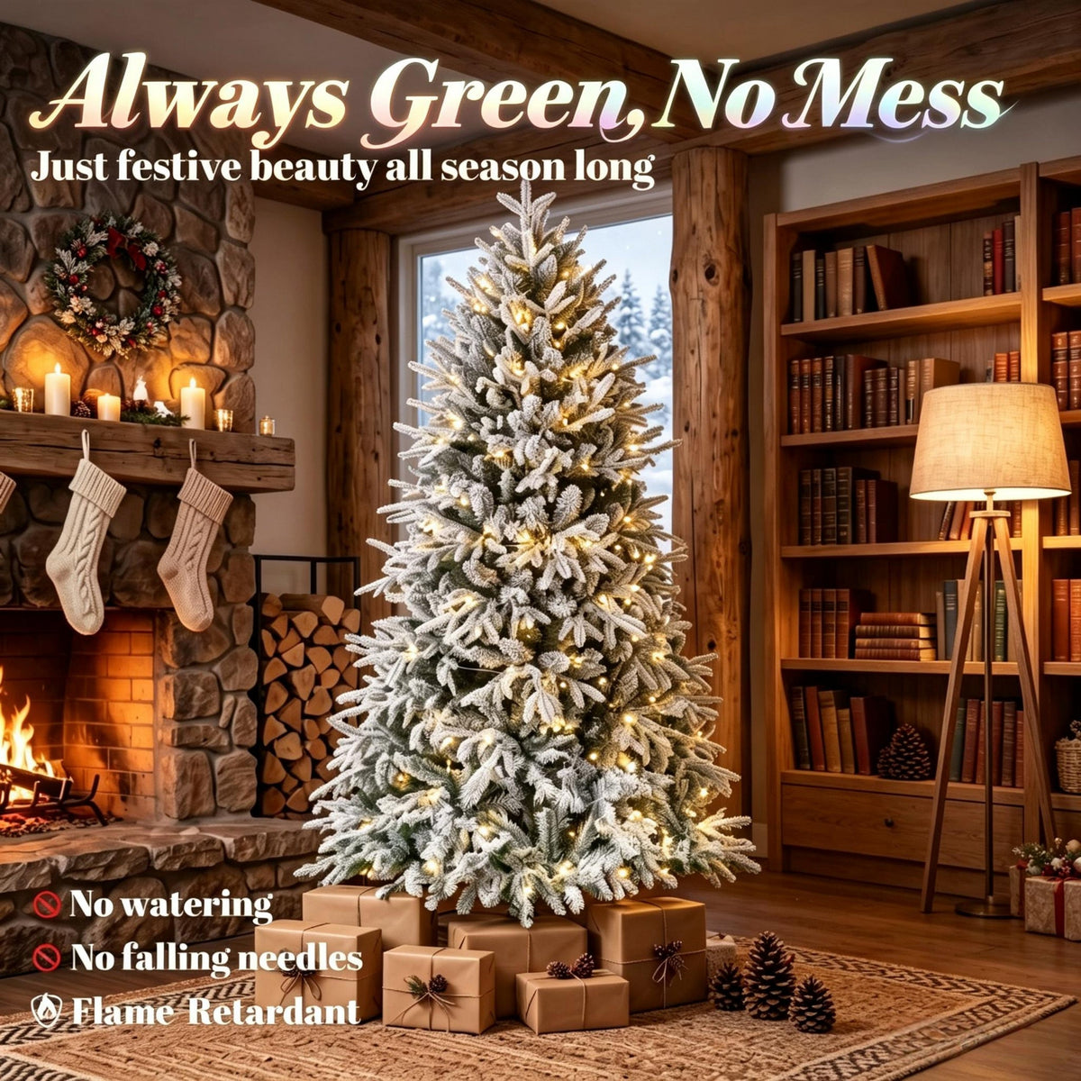 Pre-lit Flocked Christmas Tree, photo 9 of 9