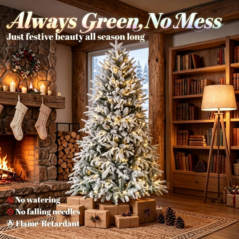 Pre-lit Flocked Christmas Tree, photo 9 of 9