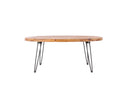 Oval Natural Reclaimed Wood Foldable Cocktail Table For Your Living Room - Natural by HouseOfZazla