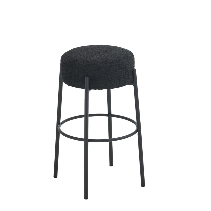 30" Tall, Round High Bar Stools, Set of 2 - Contemporary upholstered dining stools for kitchens, coffee shops and bar stores - Includes sturdy hardware support legs