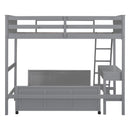 Full Over Full Bunk Bed With Desk