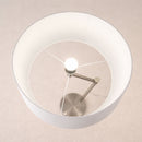 Horizon - Table Lamp With On / Off Switch Curved Base Linen Shade - Brushed Nickel / Silver / White by HouseOfZazla
