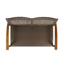 Hampton Outdoor Acacia Wood Wicker Loveseat