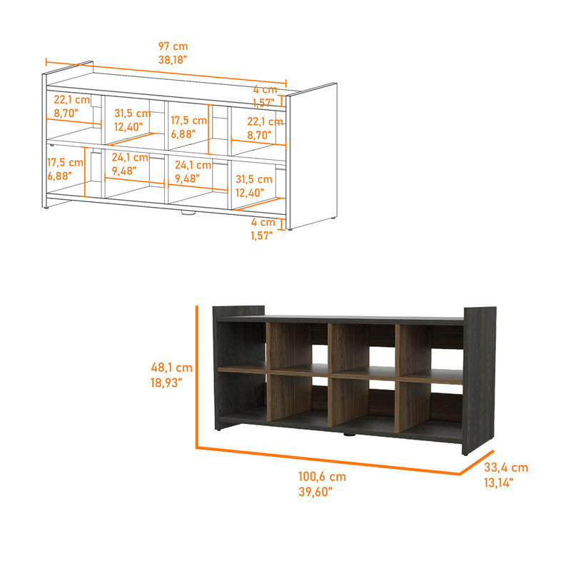 Walker Edison | Wood Entryway Shoe Rack with Eight Cube Spaces