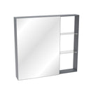 Medicine Cabinet, Wall Mounted Bathroom Mirror With Storage, Adjustable Shelves - Black Brown