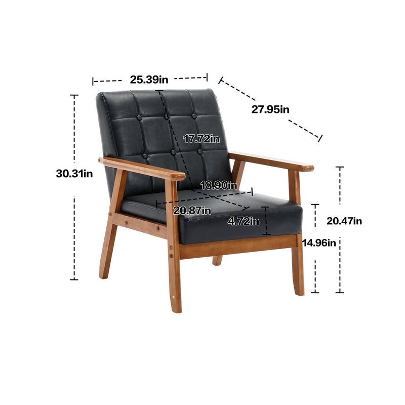 Accent Chairs Set of 2 with Side Table, Mid Century Modern Accent Chair, Wood and Fabric Armchairs Side Chair, Lounge Reading Comfy Arm Chair for Living Room, Bedroom, Office