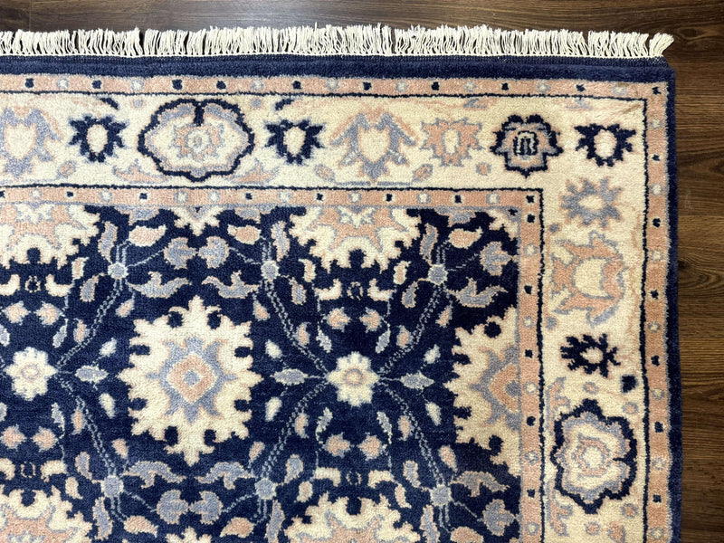 Blue and Beige Indian Rug, Indo Persian Carpet