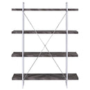 Herringbone - Bookcase With Full Length Shelf - Gray by HouseOfZazla
