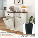 Double Tilt Out Trash Cabinet With Hideaway Drawer And Barn Door Style by HouseOfZazla
