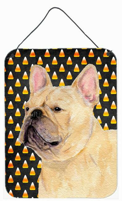 French Bulldog Candy Corn Halloween Portrait Wall or Door Hanging Prints