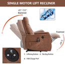 Brown PU Single Motor Power Lift Recliner Chair