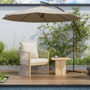 Modern Curved Aluminum Lounge Chair With Stylish Rope Weave Design And Cushioned Comfort For Outdoor