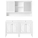 Double Sink Bathroom Vanity Set with Wall Mount Mirror Cabinet by HouseOfZazla