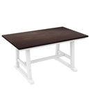 6-Piece Wood Dining Table Set Kitchen Table Set with Long Bench and 4 Dining Chairs, Farmhouse Style, Walnut+White