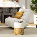 Nebula - Round Upholstered Ottoman - White by HouseOfZazla