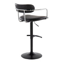 Demi - Contemporary Adjustable Height Barstool With Swivel With Rounded T Footrest (Set of 2) by HouseOfZazla