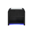 Beverly - Nightstand With Speakers, Rounded Sides - Black White by Unique Piece Furniture