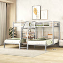 Metal Bunk Bed With Storage Shelves Staircase by Unique Piece Furniture
