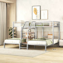 Metal Bunk Bed With Storage Shelves Staircase by Unique Piece Furniture