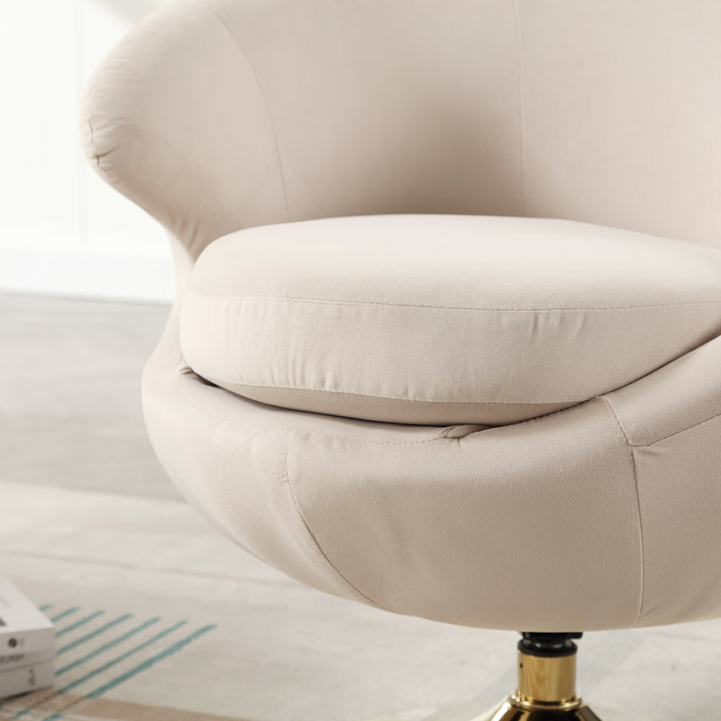 360 Degree Swivel Cuddle Barrel Accent Chairs, Round Armchairs with Wide Upholstered, Fluffy Fabric Chair for Living Room, Bedroom, Office, Waiting Rooms