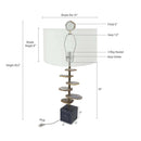 Smoke Agate-Slice Table Lamp with Marble Base
