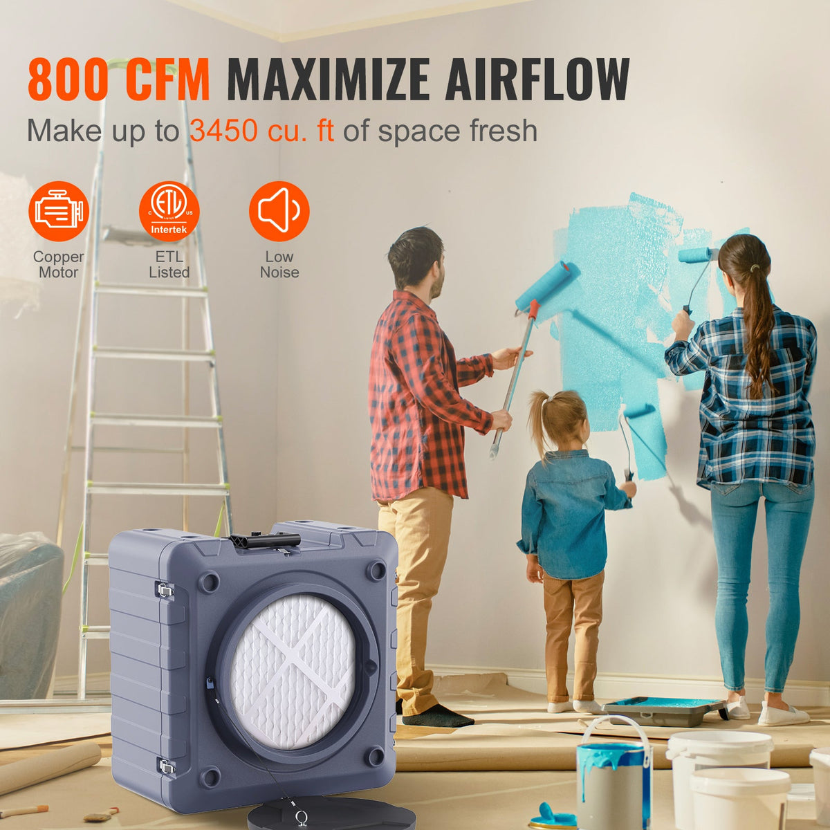 Air Scrubber with 3-Stage Filtration, Stackable Negative Air Machine 800 CFM, photo 6 of 10