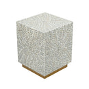 14x14x18" Square Accent Stool with Capiz Shell Finish