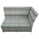 6-Piece Patio Furniture Set Outdoor Sectional Sofa with Glass Table, Ottomans for Pool, Backyard, Lawn (Gray)