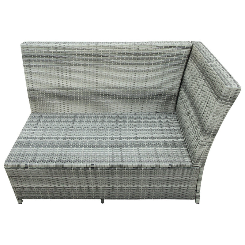 6-Piece Patio Furniture Set Outdoor Sectional Sofa with Glass Table, Ottomans for Pool, Backyard, Lawn (Gray)