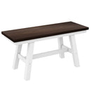 6-Piece Wood Dining Table Set Kitchen Table Set with Long Bench and 4 Dining Chairs, Farmhouse Style, Walnut+White