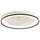 RGB Dimmable LED Bladeless Ceiling Fan With Remote Control, Flush Mount - White by Unique Piece Furniture