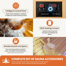9000W 240V Finnish Carbonized Spruce 4-6 Person Outdoor Sauna Room