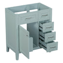 30" Bathroom Vanity without Sink, Cabinet Base Only, Bathroom Cabinet with Drawers, Solid Frame and MDF Board, Green