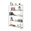 5-Tier Home Office Bookcase Open Bookshelf Storage Large 5 Shelf Bookshelf Furniture with Metal Frame, White