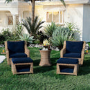5 Pieces Outdoor Patio Furniture Set with Pet House Cool Bar and Retractable Side Tray, Rattan Wicker Patio Swivel Rocking Chairs Set of 2 with Ottomans for Backyard, Porch, Balcony, Navy Blue