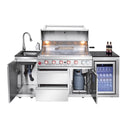 Outdoor Kitchen Island 82.5 Inch 6-Burner Propane Gas BBQ Grill by HouseOfZazla