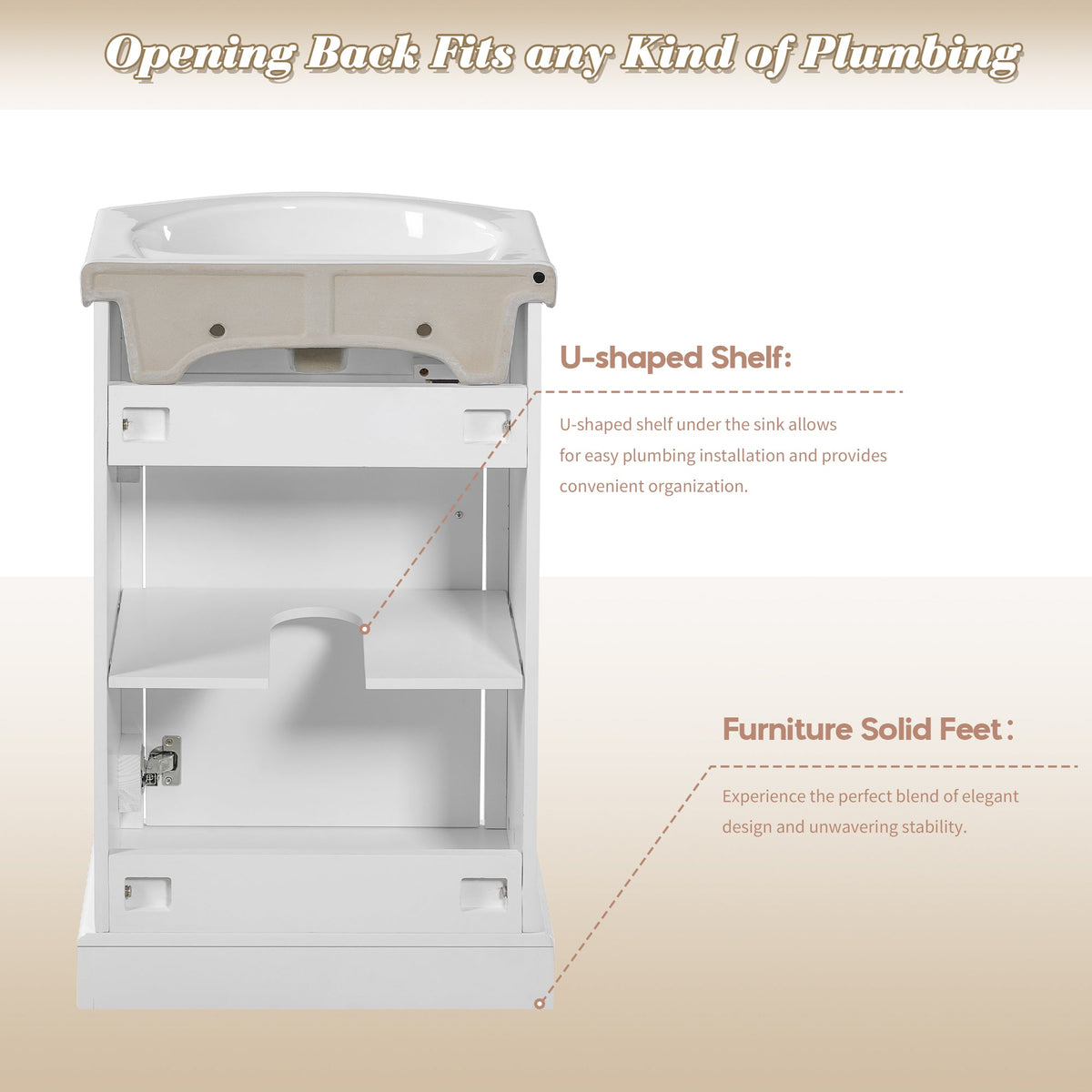 20-Inch Bathroom Vanity with Ceramic Sink, photo 8 of 10