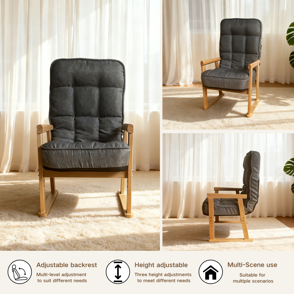 Modern Adjustable Lounge Chair with Three-Level Lumbar Adjustment, photo 3 of 10