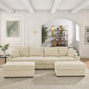Modern U-Shaped Couch with Storage and Ottomans