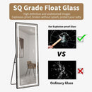 Full-Length Vertical Mirror With LED Light, Dimming Wall Mirror With Frame by HouseOfZazla