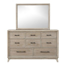 8 Drawers Dresser With Mirror, Bedroom Furniture - Oak by HouseOfZazla