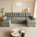 U-Shaped Sleeper Sofa With Pull Out Bed, Removable Armrests & USB Ports For Living Room